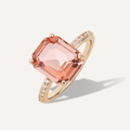 Iris - Coral Crystal & Cubic Zirconia Ring
