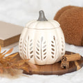 Cream Leaf Cut Out Pumpkin Oil Burner & Wax Warmer