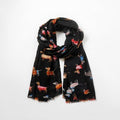 Dog Print Scarf - Black
