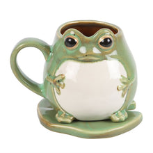 Load image into Gallery viewer, Frog Mug &amp; Lilly Pad Coaster
