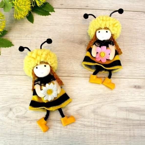 Fabric Bee Hangers