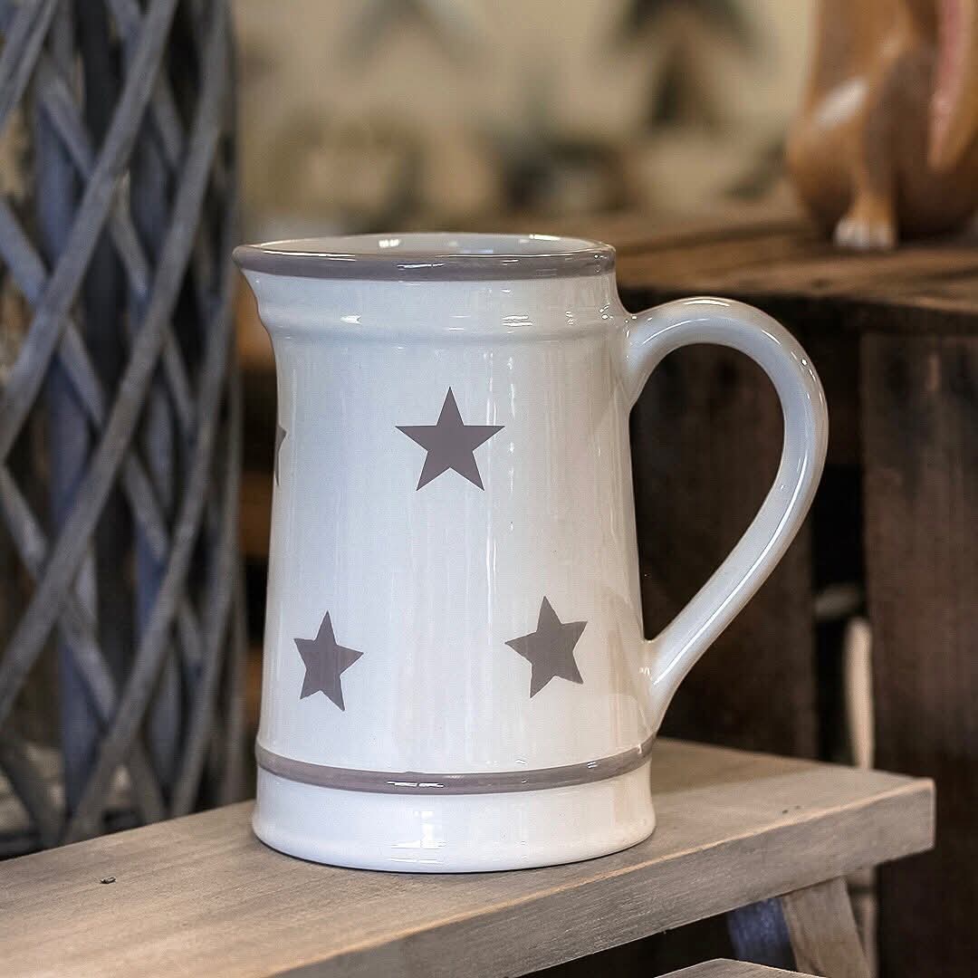 White & Grey Stars Jug