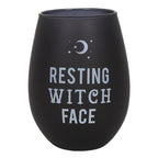 Resting Witch Face Stemless Wine Glass - Black Magic