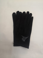 Highland Cow Gloves - Black