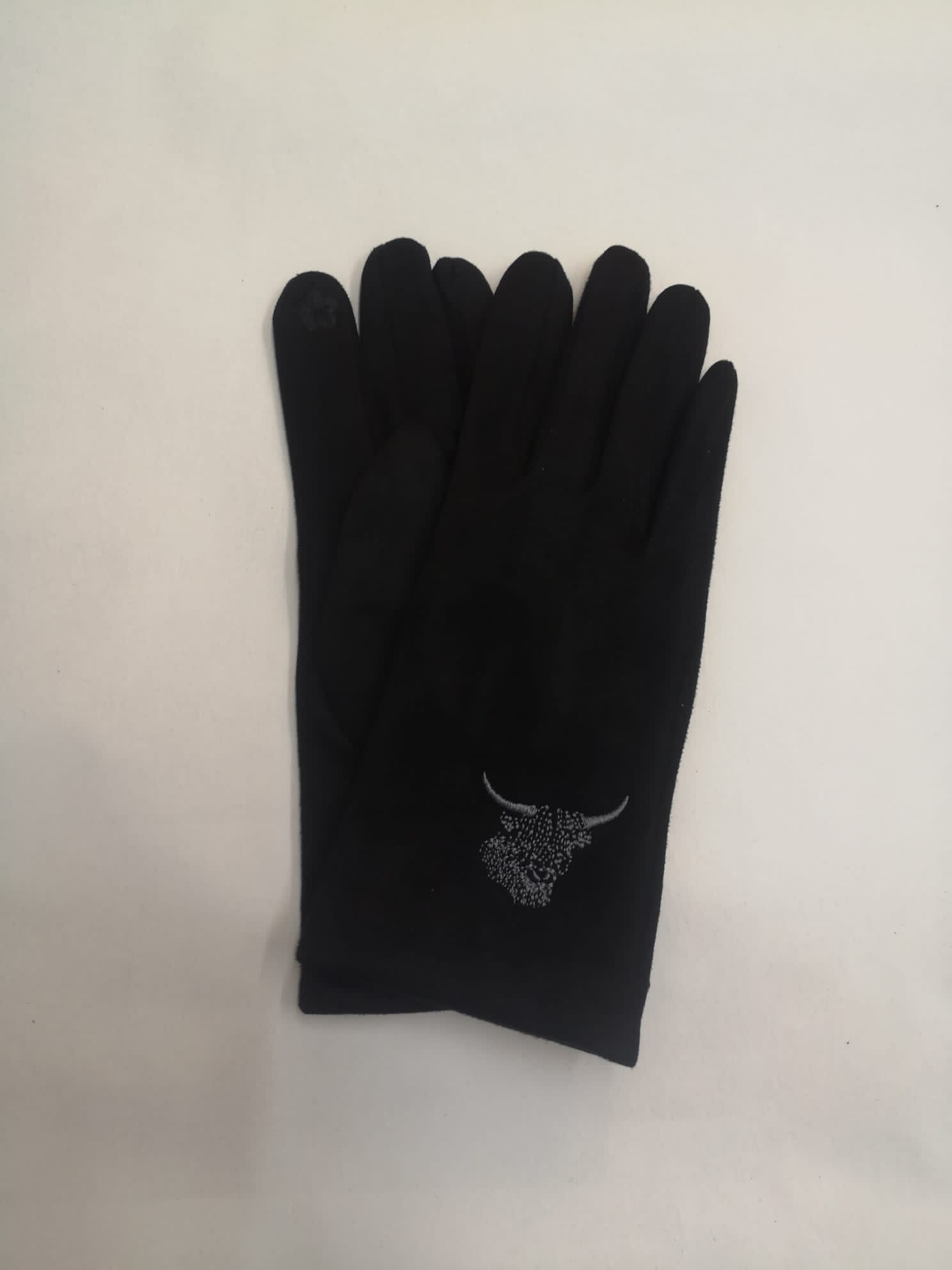 Highland Cow Gloves - Black