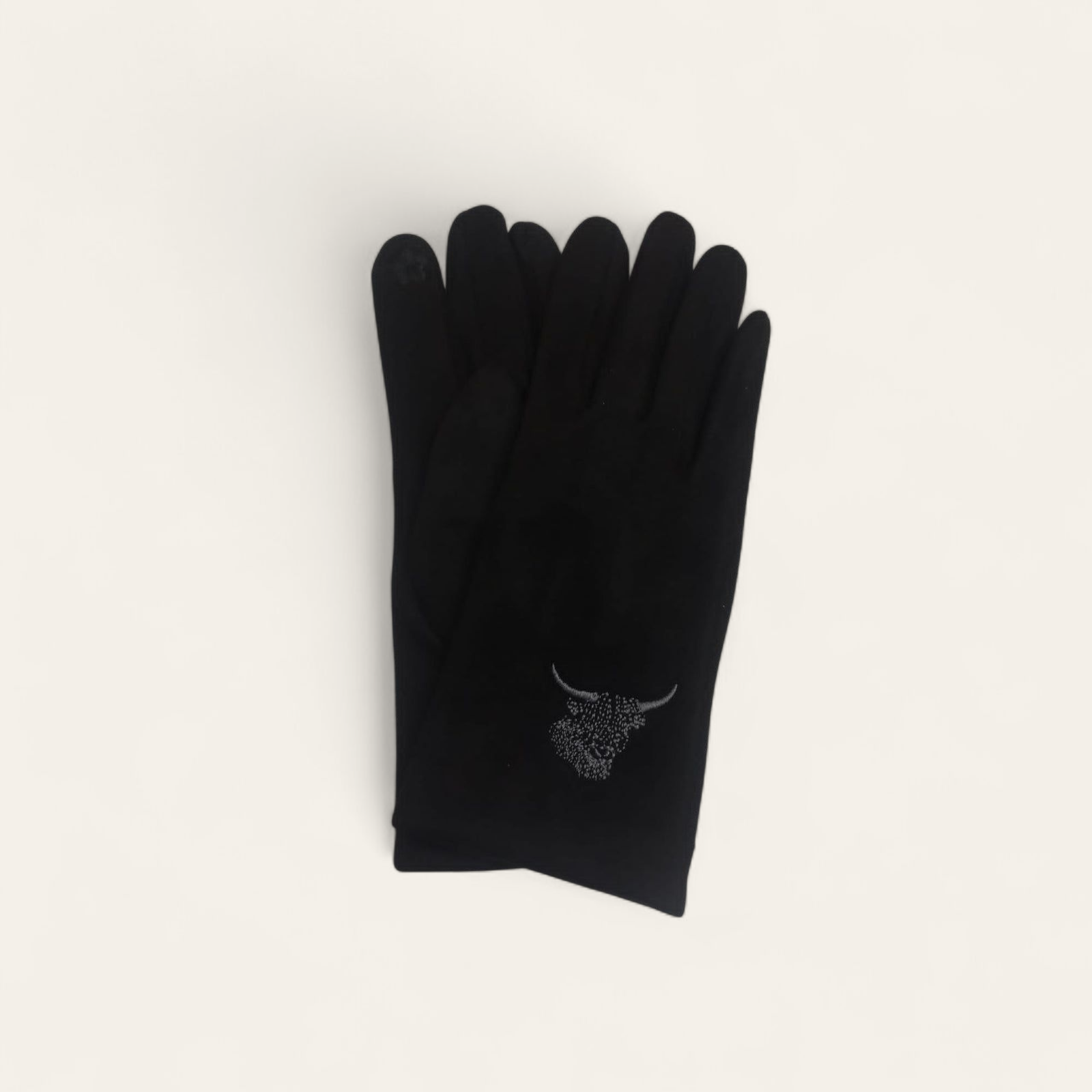 Highland Cow Gloves - Black