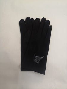 Gloves - Black- Highland Cow