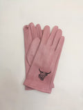 Highland Cow Gloves - Pink