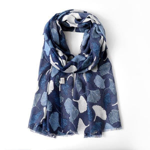 Ginkgo Scarf - Blue