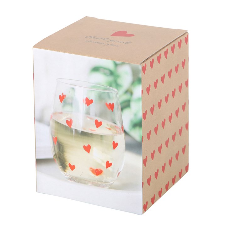 Valentines Hearts Stemless Glass