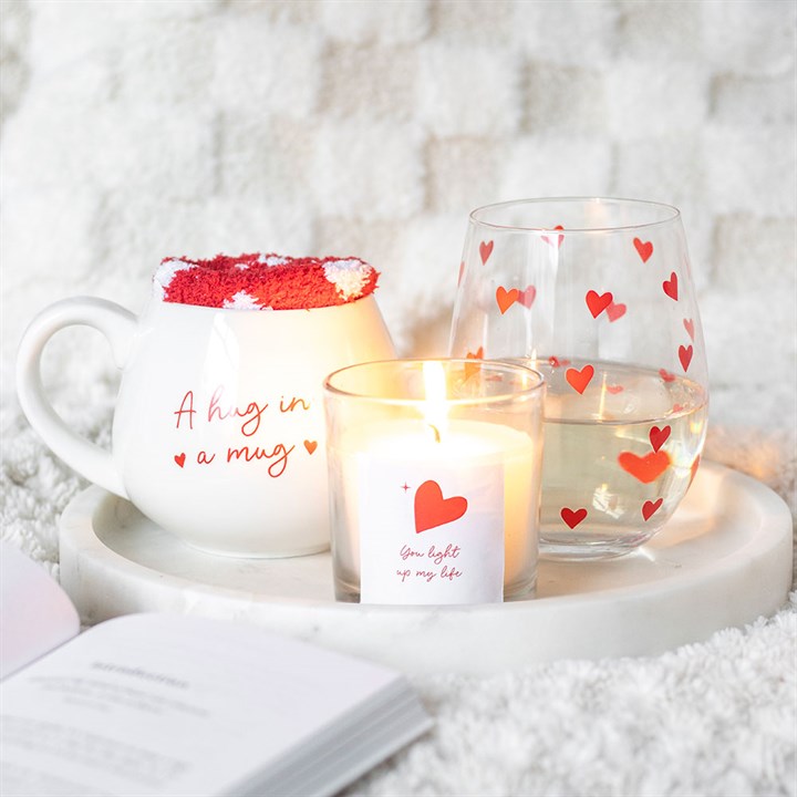 Valentines Hearts Stemless Glass