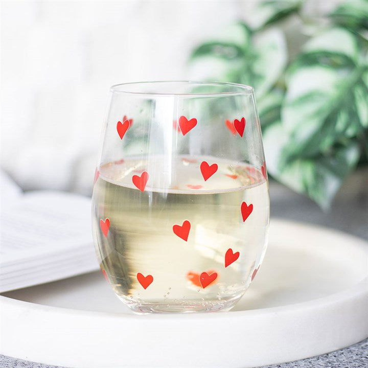 Valentines Hearts Stemless Glass