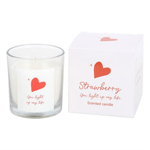 Load image into Gallery viewer, Valentines You Light Up My Life Strawberry Candle
