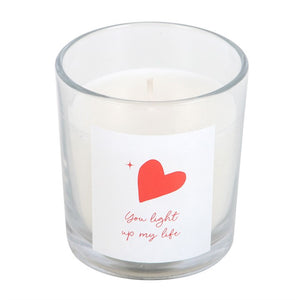 Valentines You Light Up My Life Strawberry Candle