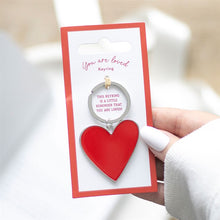 Load image into Gallery viewer, You Are Loved Heart Keyring
