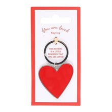 Load image into Gallery viewer, You Are Loved Heart Keyring
