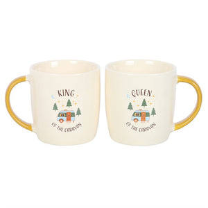 Camping King & Queen Couples Mugs Gift Set