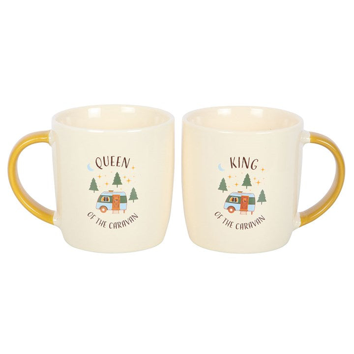 Camping King & Queen Couples Mugs Gift Set