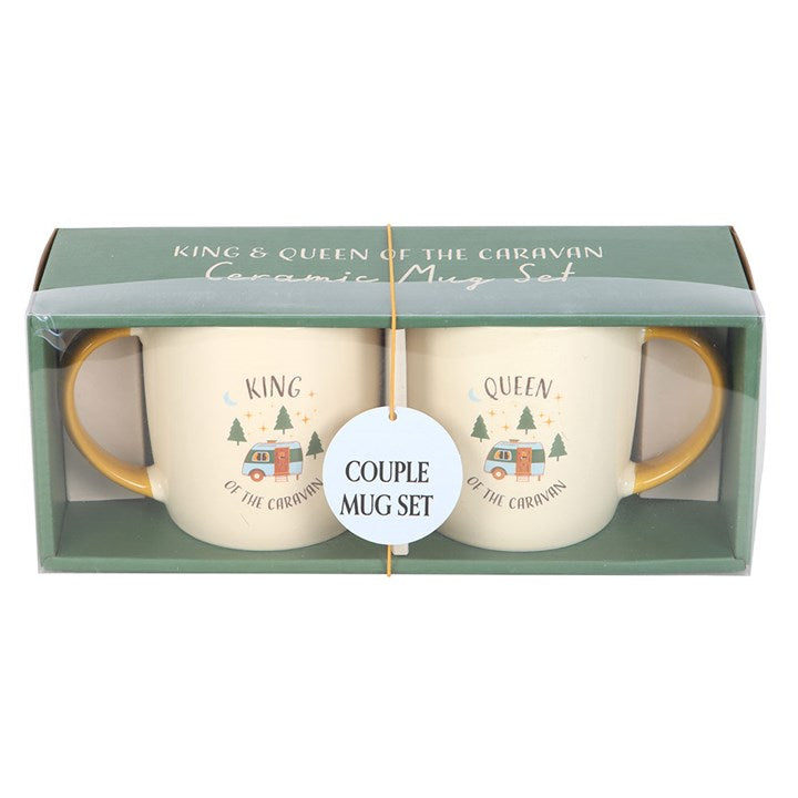 Camping King & Queen Couples Mugs Gift Set