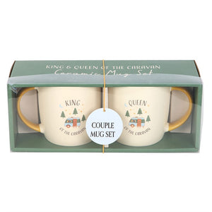 Camping King & Queen Couples Mugs Gift Set