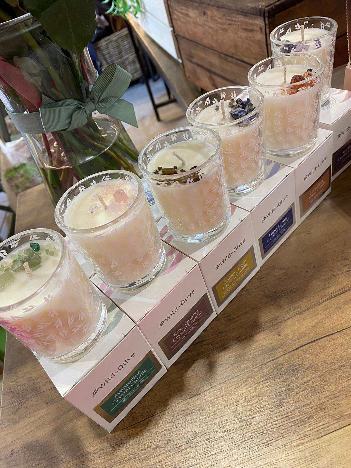 Crystal Glass Mineral Candles