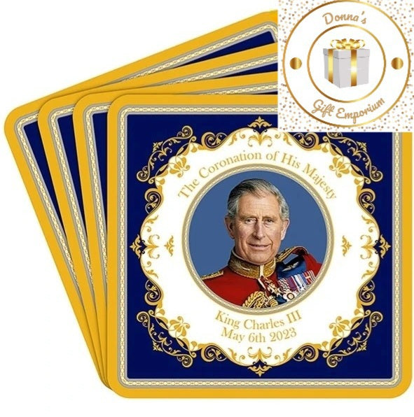 King Charles III Coronation Set of 4 Coasters