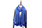 Cashmere Pom Pom Scarf - Blue