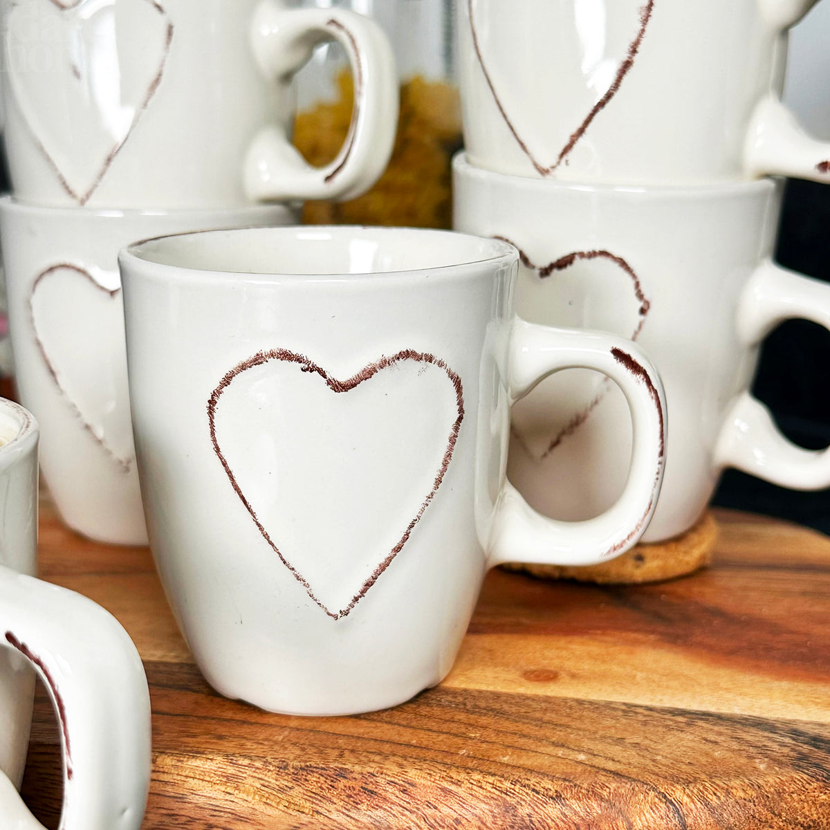 Shabby Chic Cream Heart Mug
