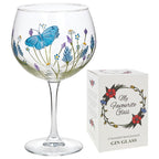 Hand Painted Butterfly Garden Gin Glass