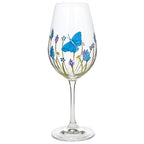 Hand Painted Butterfly Garden Wine Glass