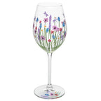 Hand Painted Dragonfly Meadow Wine Glass