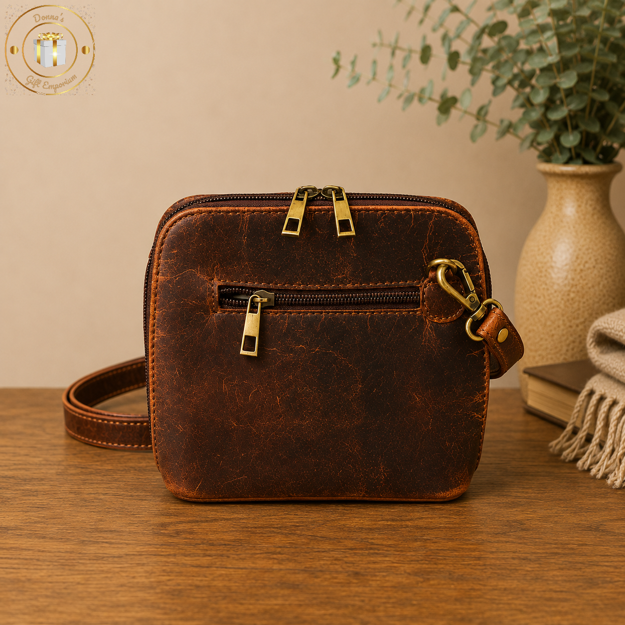 Vintage Leather Clutch / Cross Body Bag - Brown