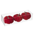 Deep Red Velvet Pumpkins - Set of 3