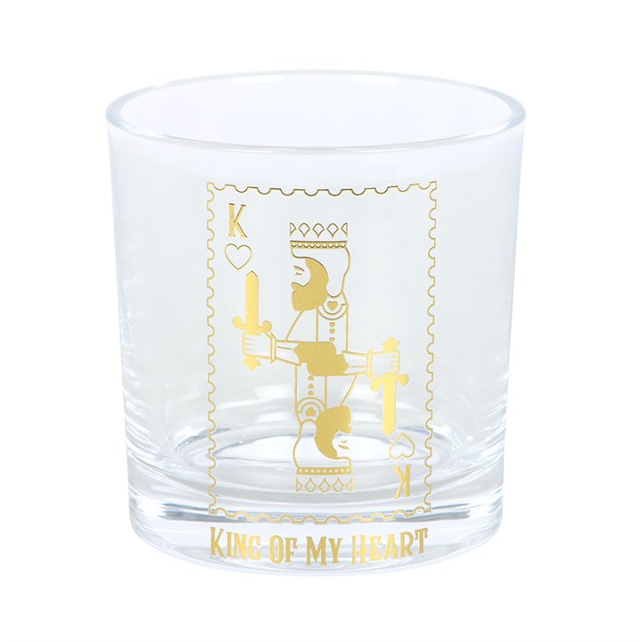 King Of My Heart Whiskey Drinking Glass