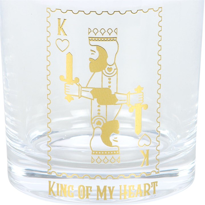 King Of My Heart Whiskey Drinking Glass