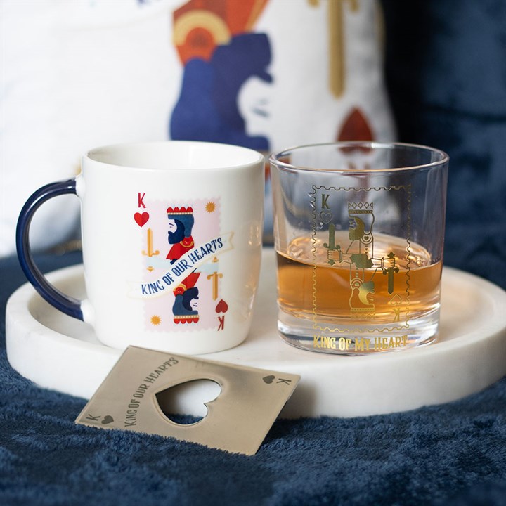King Of My Heart Whiskey Drinking Glass