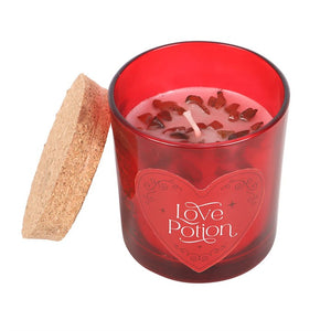 Valentines Love Potion Raspberry Crystal Candle