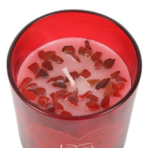 Valentines Love Potion Raspberry Crystal Candle