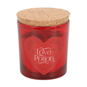 Valentines Love Potion Raspberry Crystal Candle