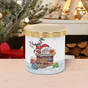 Christmas Santa Bug Art Candle