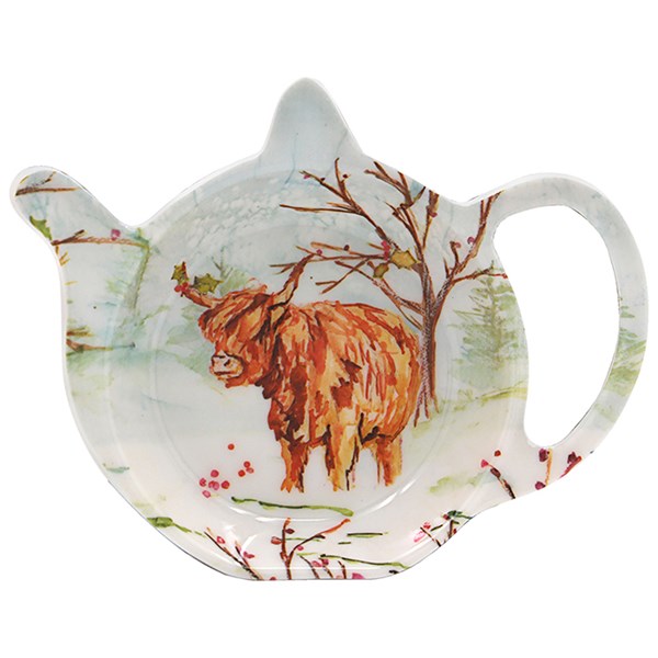 Jennifer Rose Highland Cow Christmas Teabag Tidy