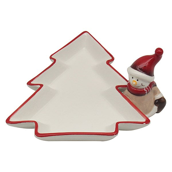 Snowman Christmas Tree Treat Dish