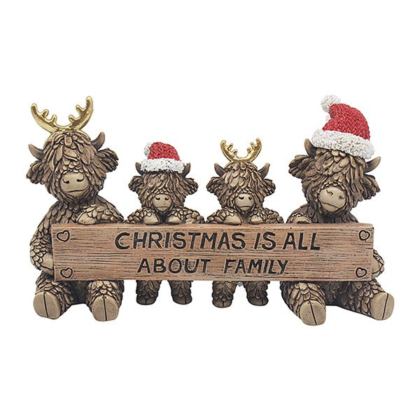 Christmas Is All About Family Hugo Christmas Highland Cows