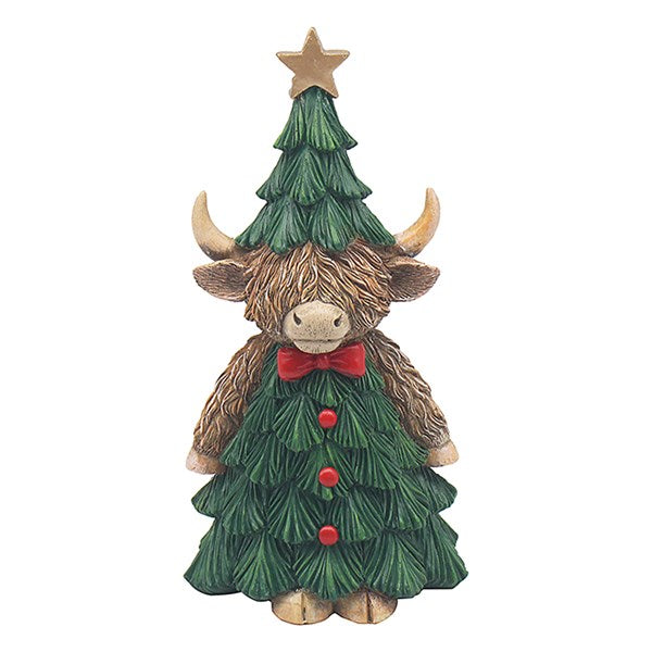 Christmas Santa Hugo Highland Cow Stood In Tree Dress ***PRE-ORDER***
