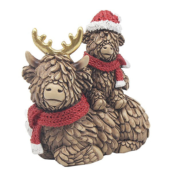 Christmas Santa Hugo Highland Cow & Baby ***PRE-ORDER***