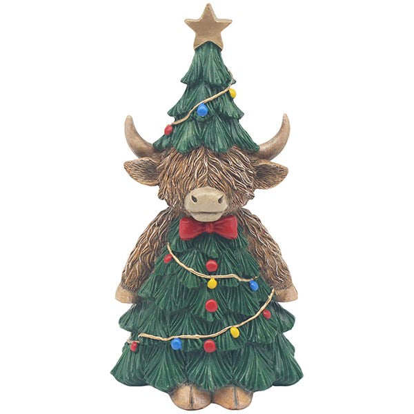 Christmas Tree Highland Cow - Large *** PRE-ORDER ***