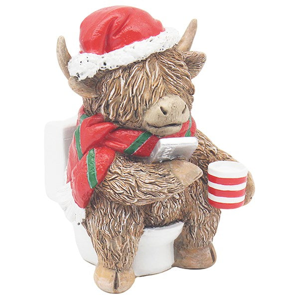 Christmas Highland Cow - Toilet *** PRE-ORDER ***