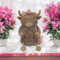 Highland Cow Shelf Sitter - Pink Bow & Bag