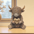 Highland Cow With Gold Heart