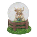 Highland Cow Waterball Snowglobe Gold Heart